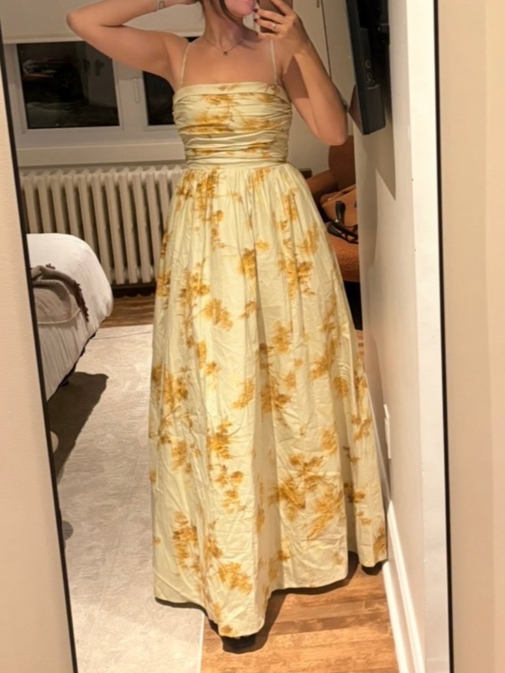 Reformation Kastoria Dress Gold - Size 4
